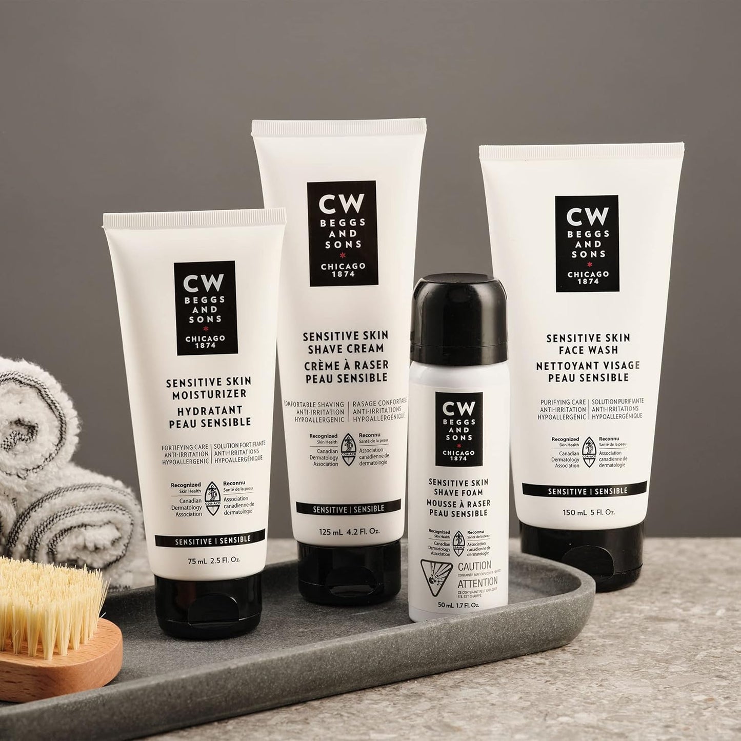 CW Beggs Sensitive Skin Moisturizer for Men, Sensitive Skin, Face Cream, Hypoallergenic, Fragrance-Free, Paraben-Free, Alcohol-Free, Mineral Oil-Free, Cruelty-Free