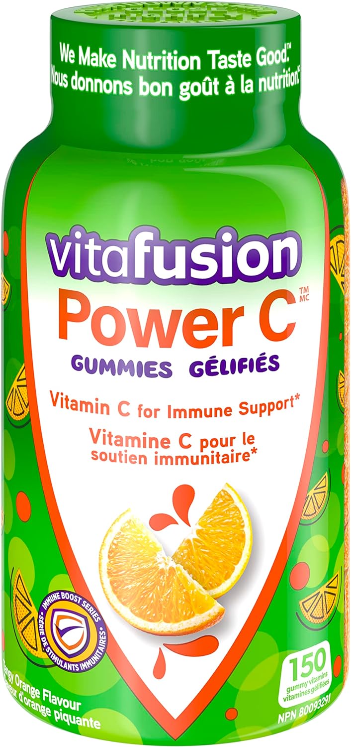 Vitafusion Power C 成人维生素软糖，抗氧化剂1，免疫功能2，150 粒（1.5 个月用量），包装可能有所不同。
