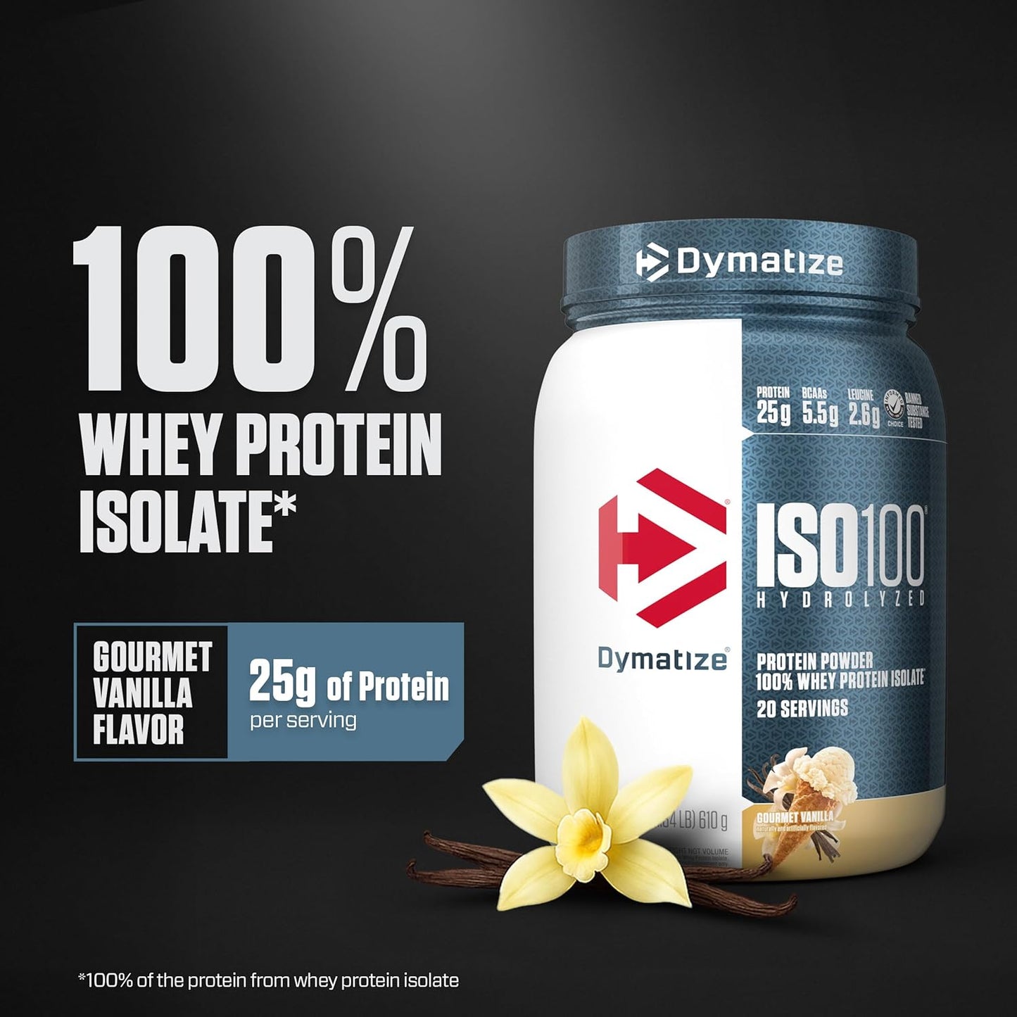 Dymatize Nutrition ISO100 - 美味香草口味 20 份