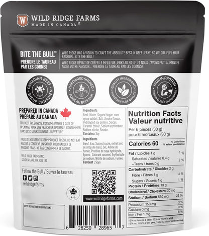 Wild Ridge Farms 原味牛肉乾，硬木煙熏，加拿大製造 - 70克