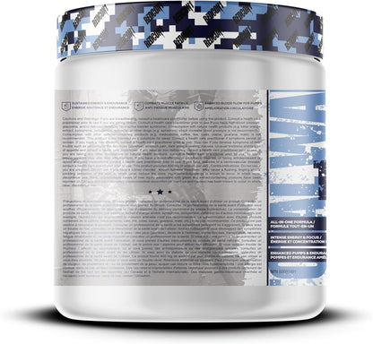 REDCON1 Total War 運動前粉，北極冰 - β-丙氨酸 + 瓜氨酸蘋果酸，適合素食者和生酮飲食者，適合男性和女性，含 250 毫克咖啡因 - 速效 HMB（30 份）