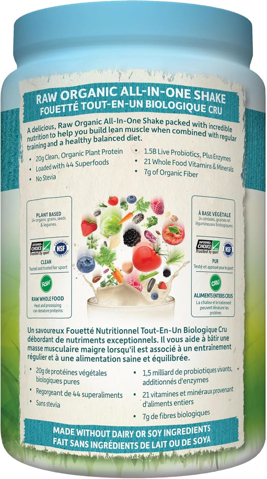Garden Of Life Raw All-in-One Nutritional Shake, Lightly Sweet, (28 servings- 1038g.) Packed with 20 grams of Certified Organic Plant Protein packed with incredible nutrition to help build lean muscle. Assists in the bui…