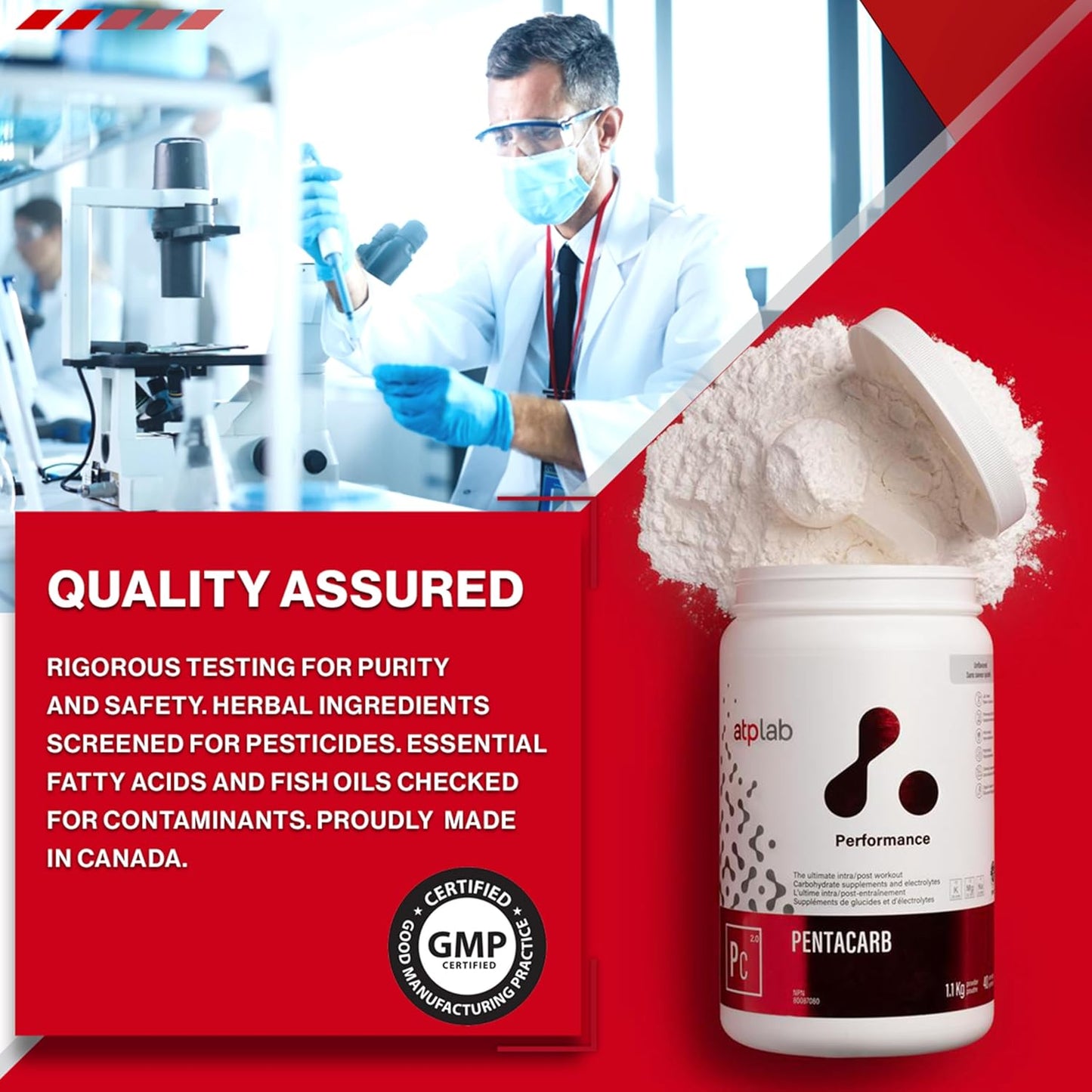 ATP LAB Pentacarb 1.1kg 无味粉 40 份 - 碳水化合物和电解质 - 支持性能、能量和耐力 - 非常适合锻炼后恢复 - 易于混合的配方，适合积极的生活方式