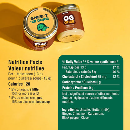 OG GHEE | 210g | Chai Spice | Hormone and Antibiotic Free Clarified Butter, Caramelized Flavour, Keto and Paleo Friendly, Gluten Free, Lactose and Casein Free, Carnivore