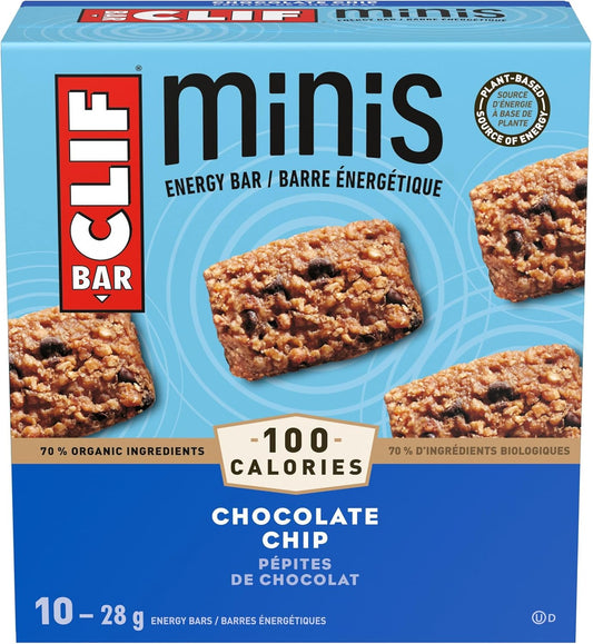CLIF BAR，迷你巧克力碎能量棒，70% 有机成分，不含人工香料，28 克（10 包）