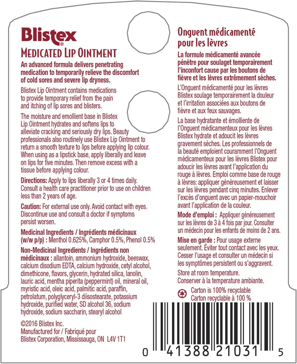 Blistex Medicated Lip Ointment, 6gm