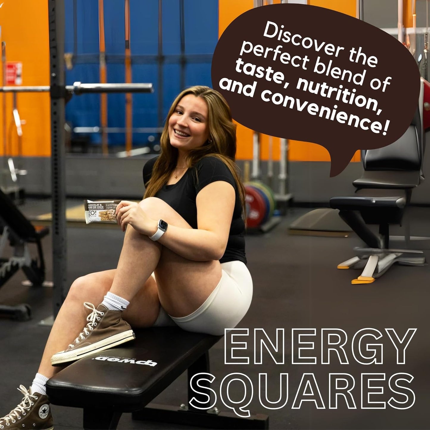 GoKrisp, Energy Square by Jimmy Sevigny, 15 gr Protein Pastry, Tasty Chocolate and Coconut, High Protein Snacks, Nut & Peanut Free, Gluten Free, (12-Pack)