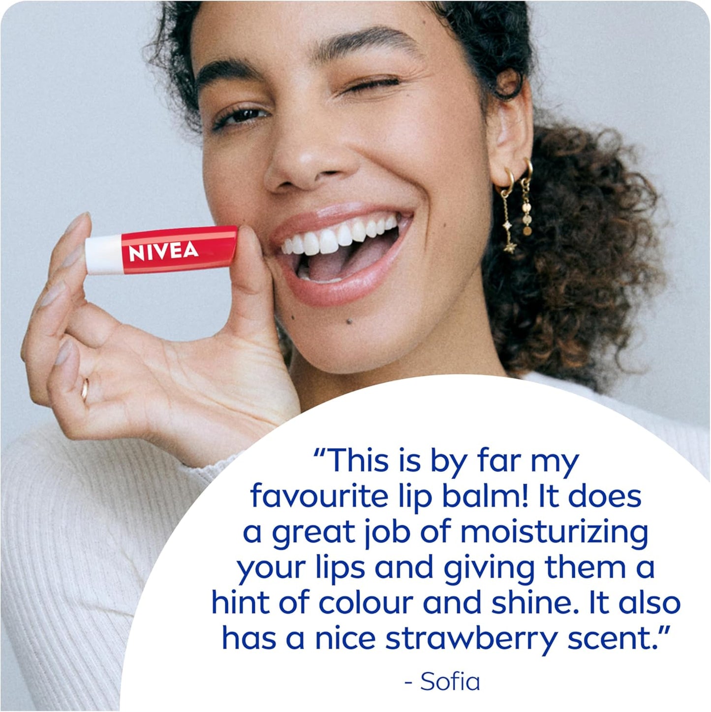 NIVEA Strawberry Shine Lip Balm (2x4.8g) | Shimmery Red Tinted Lip Care, 24H Hydration