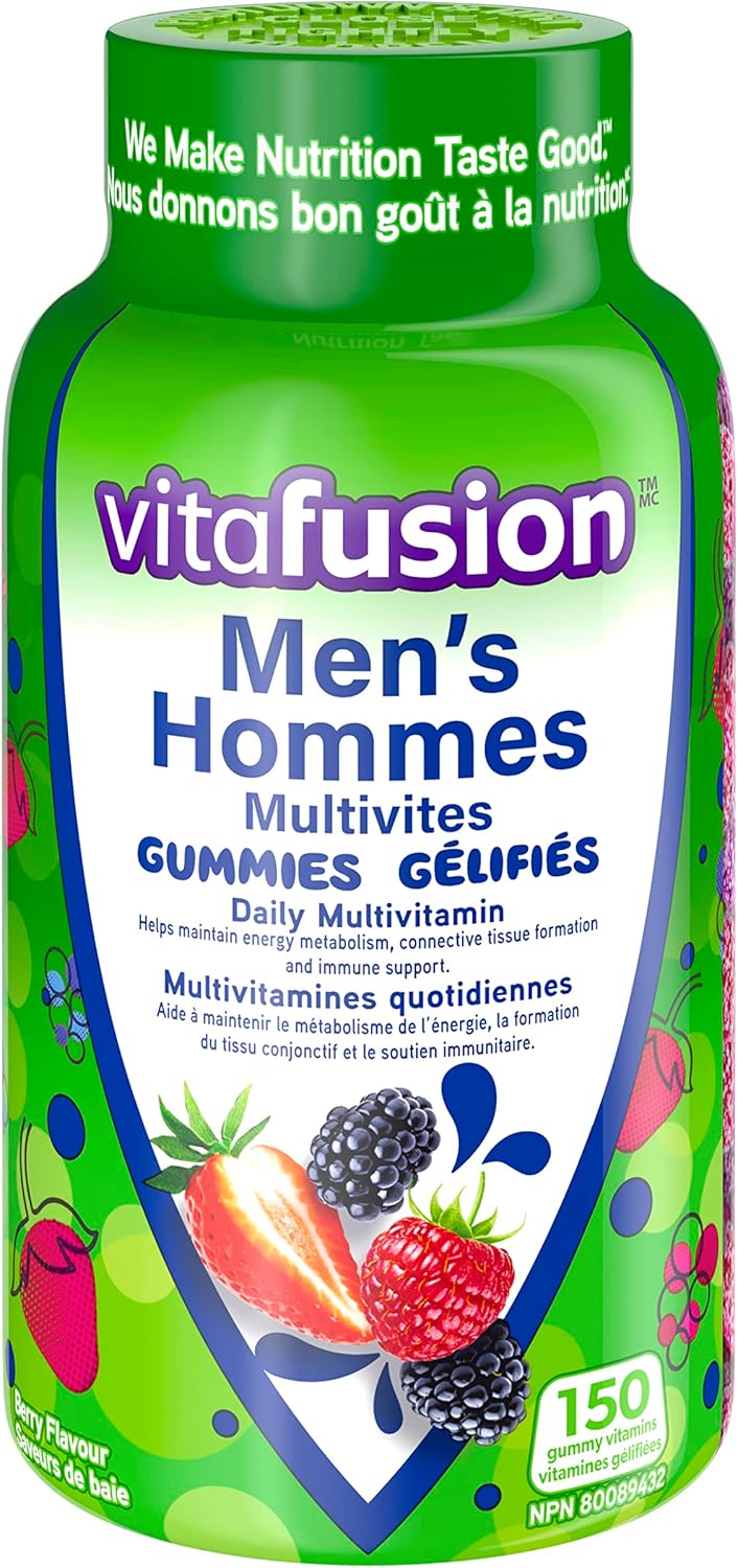 Vitafusion 男士多種維生素軟糖，每日多種維生素，健康新陳代謝 1、免疫支持 2、結締組織形成 3，150 粒（2.5 個月用量）。