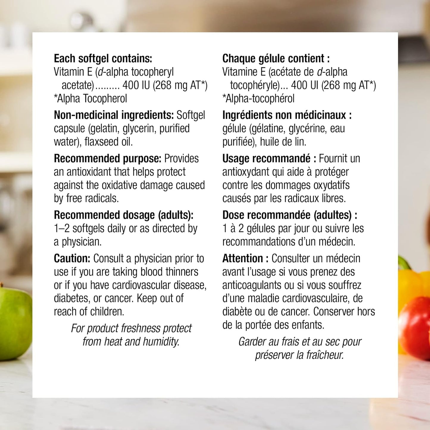 Webber Naturals 维生素 E 400 IU，120 粒软胶囊，天然维生素 E 来源，具有抗氧化作用