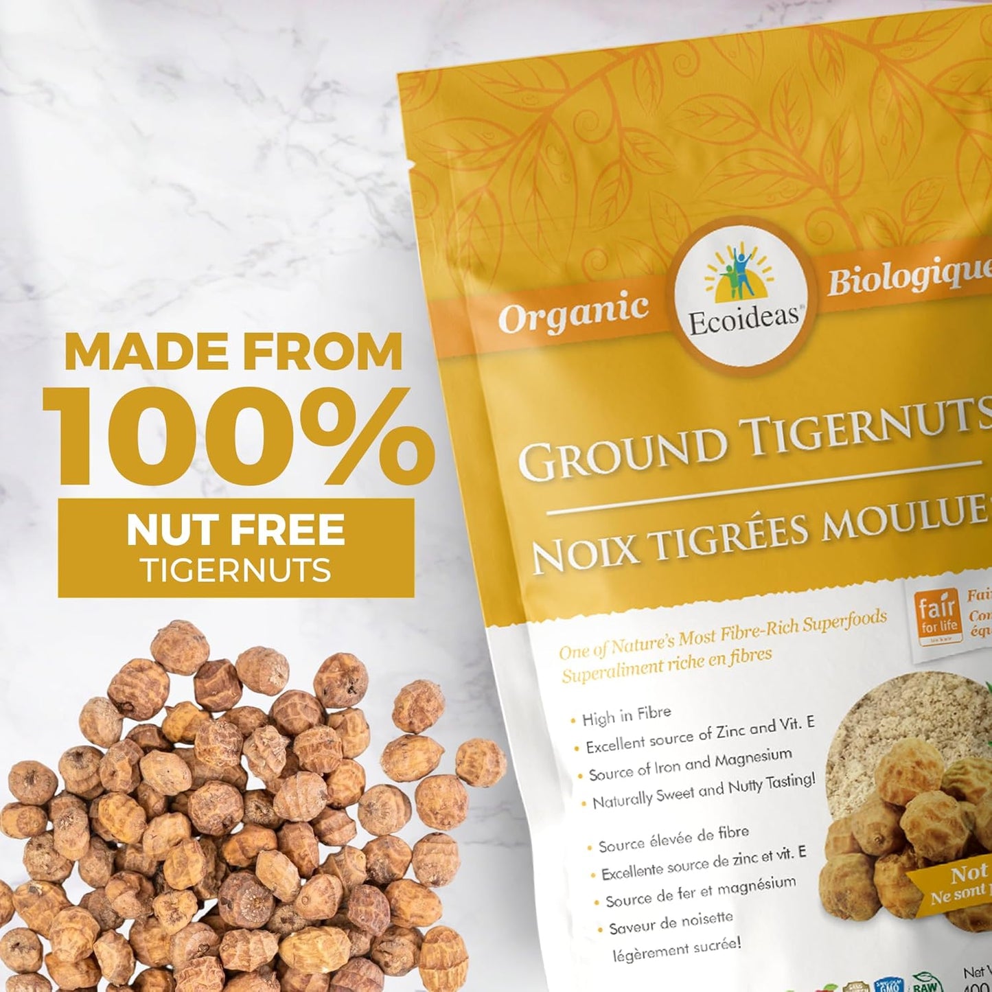 Ecoideas 有機虎堅果，石磨，400公克