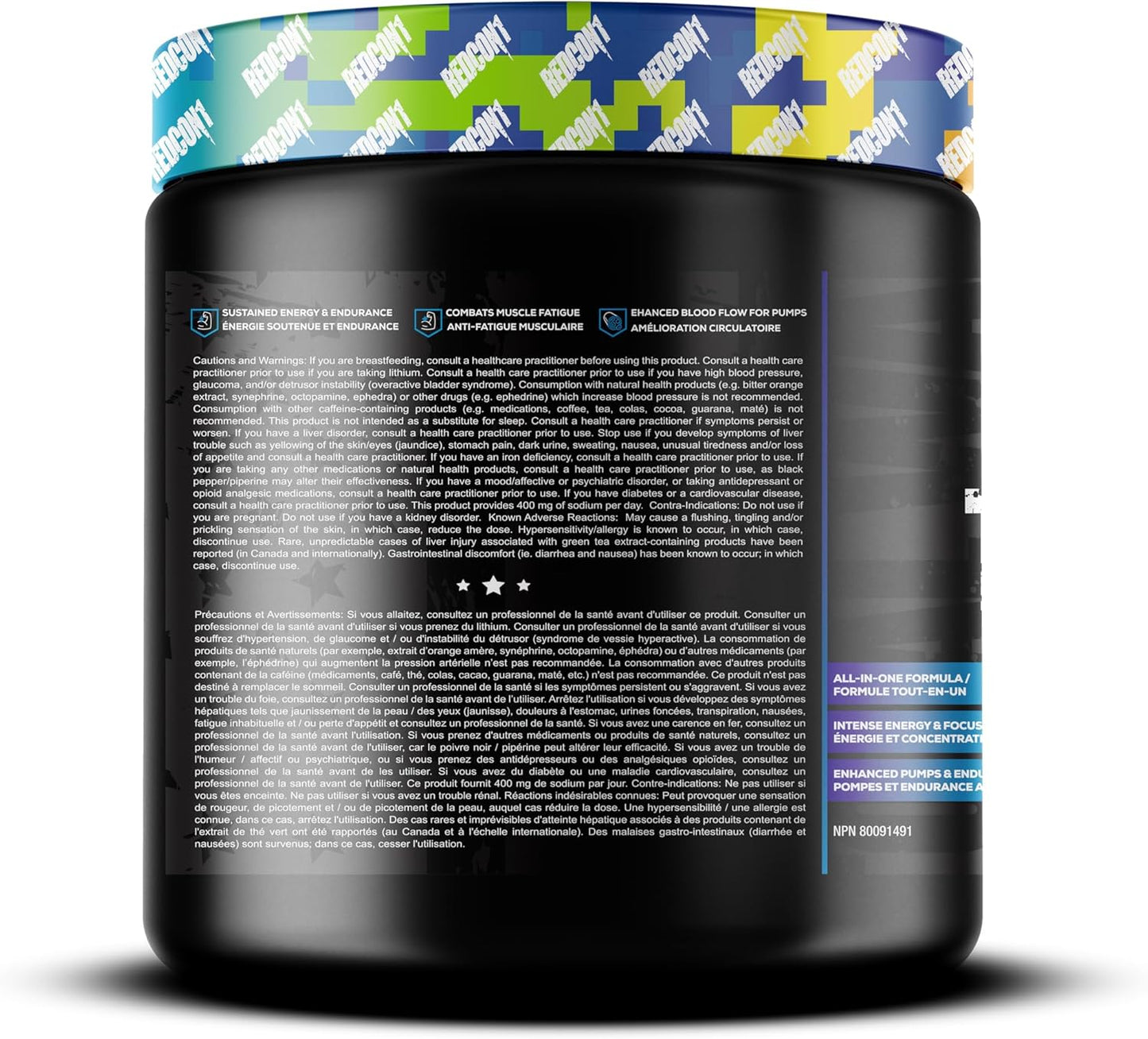 REDCON1 Total War 運動前粉，彩虹糖 - β-丙氨酸 + 瓜氨酸蘋果酸，適合素食者和生酮飲食者，適合男性和女性，含 250 毫克咖啡因 - 速效 HMB（30 份）