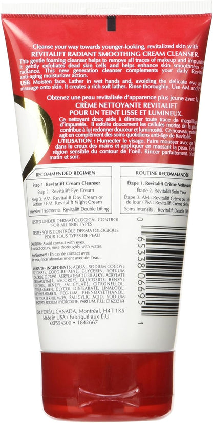 L’Oréal Paris Revitalift Makeup-Removing Cleansing Cream Face Cleanser & Toner, with Vitamin C, 150 mL