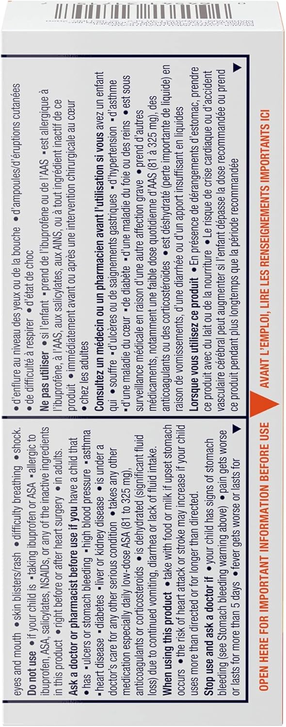 Motrin 儿童液体止痛药，退烧长达 8 小时，布洛芬，水果味，无色素 120 毫升