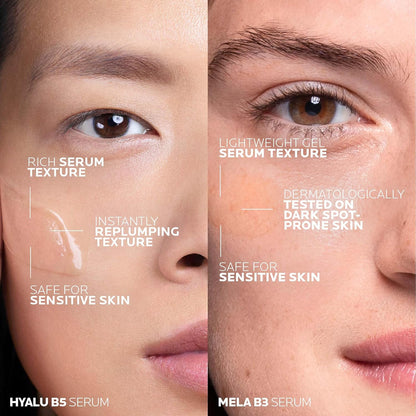 La Roche-Posay Hyaluronic Acid Face Serum, Hyalu B5 Hyaluronic Acid Serum for Face, with Vitamin B5 & Anti-Aging BUNDLES with Mela B3 Serum or Ultra Fluid SPF 50+. Suitable for Sensitive Skin