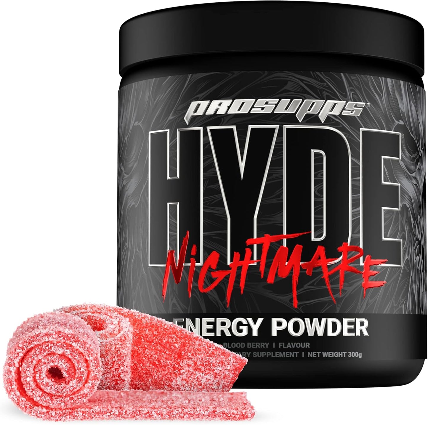 PROSUPPS Hyde Nightmare 運動前粉末能量飲料 - 強勁能量、精神集中和高性能，富含瓜氨酸、β-丙氨酸和益智藥（30 份，血莓味）