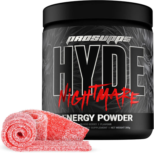 PROSUPPS Hyde Nightmare 運動前粉末能量飲料 - 強勁能量、精神集中和高性能，富含瓜氨酸、β-丙氨酸和益智藥（30 份，血莓味）