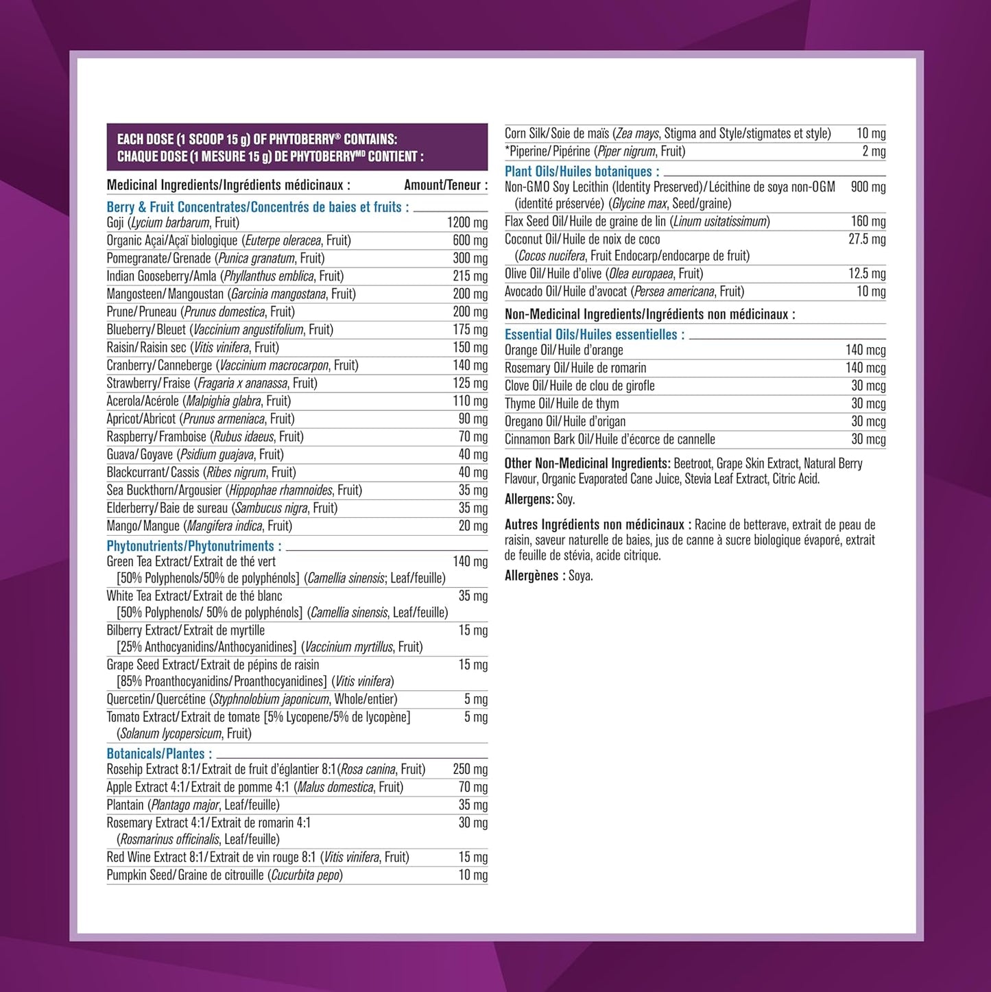 Progressive PhytoBerry 抗氧化超级食品粉，天然浆果口味，加拿大制造，含 40 种浓缩水果、植物营养素和植物油，可完全抵御自由基，纯素、无麸质、全天然，900 克