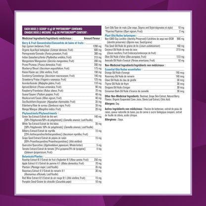 Progressive PhytoBerry 抗氧化超级食品粉，天然浆果口味，加拿大制造，含 40 种浓缩水果、植物营养素和植物油，可完全抵御自由基，纯素、无麸质、全天然，900 克