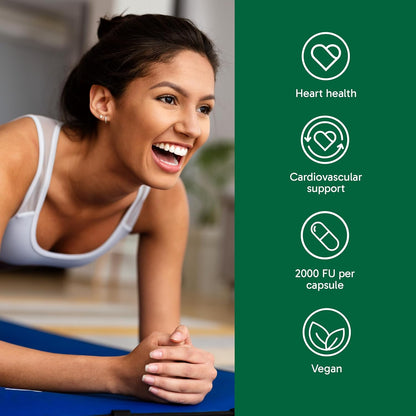 Organika Nattokinase 2000 FU Cardiovascular Support – High-Potency, Heart & Blood Circulation Supplement– One Capsule per Day, Non-GMO, Vegan, Gluten-Free – 90vcaps