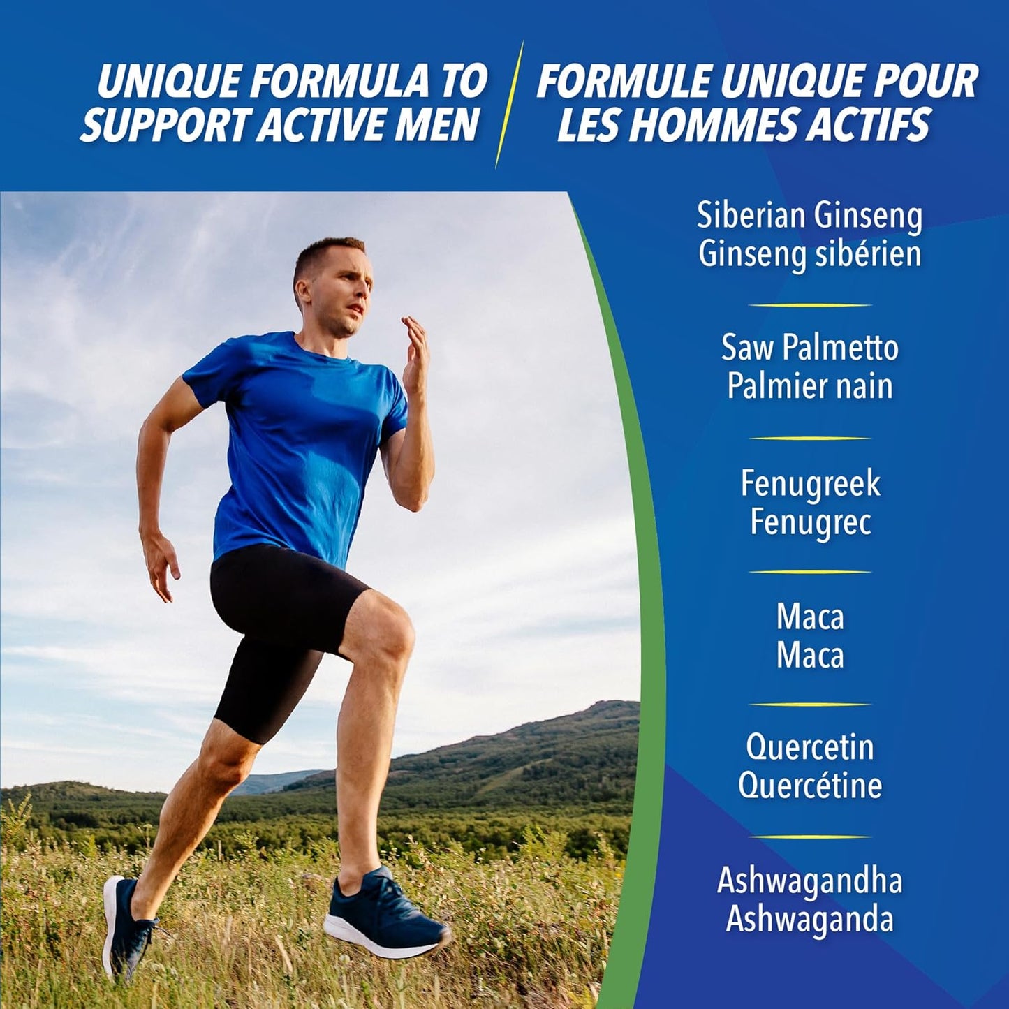 Progressive Advanced 活力男士每日复合维生素，含槲皮素、玛卡、南非醉茄和西伯利亚人参。支持免疫健康、肌肉功能和能量，100% 完整配方，加拿大制造，60 粒装