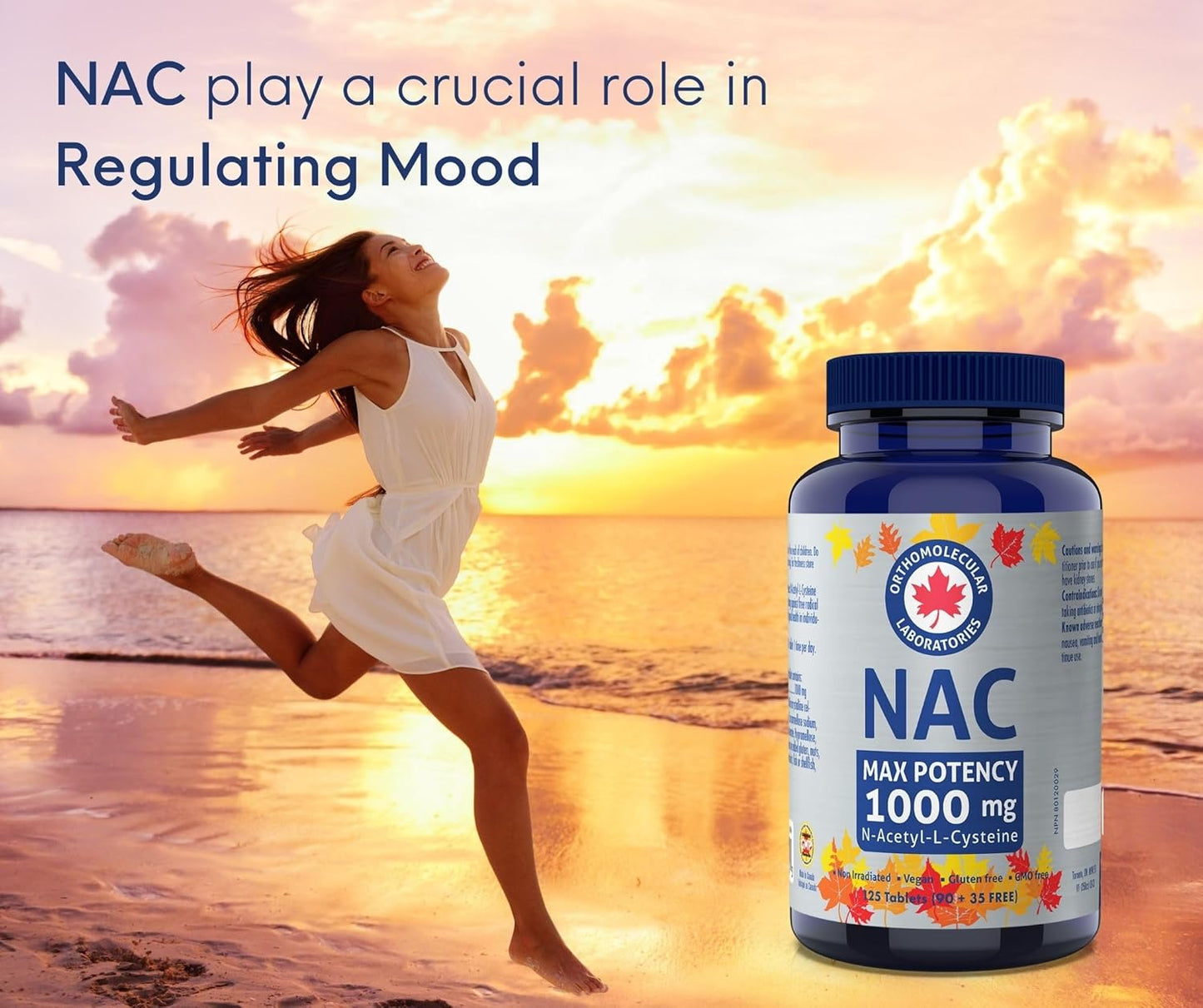 Orthomolecular Laboratories - NAC N-乙醯-L-半胱氨酸 1000 毫克，125 片，強效 125 天劑量 - 肝臟健康、肺部健康和呼吸系統補充劑 - N-乙醯半胱氨酸 NAC 穀胱甘肽補充劑