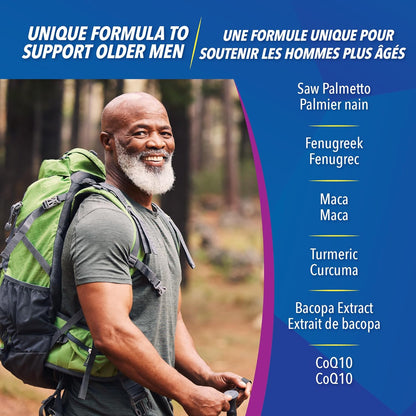 Progressive Advanced 複合維生素，適合 50 歲以上男性，含瑪卡、薑黃、假馬齒莧萃取物和輔酶 Q10。有助於增強免疫力、改善關節健康、促進心臟健康並緩解炎症，100% 完整配方，加拿大製造，120 粒裝