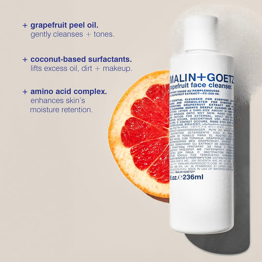 Malin + Goetz Face Cleanser, Grapefruit, 8 Fl Oz