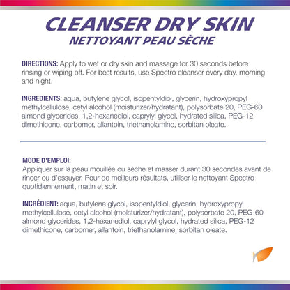 Spectro Facial Cleanser for Dry Skin, Fragrance and Dye Free Skin Care, Pump Dispenser, 500 mL