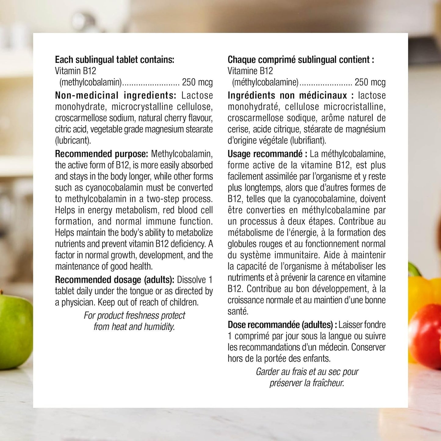 Webber Naturals 维生素 B12 250 微克，速溶，200 片，天然樱桃味，支持能量产生和新陈代谢