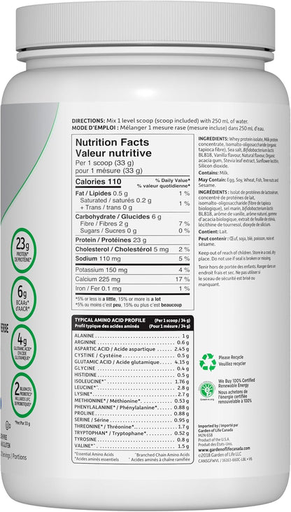 Garden of Life Sport Certified Grass Fed Whey Vanilla, 660 Gram Garden of Life SPORT Certified Grass Fed Whey Protein (Vanilla) for Exercise Support. Rigorously tested, NSF Certified for Sport and Informed Choice certifi…
