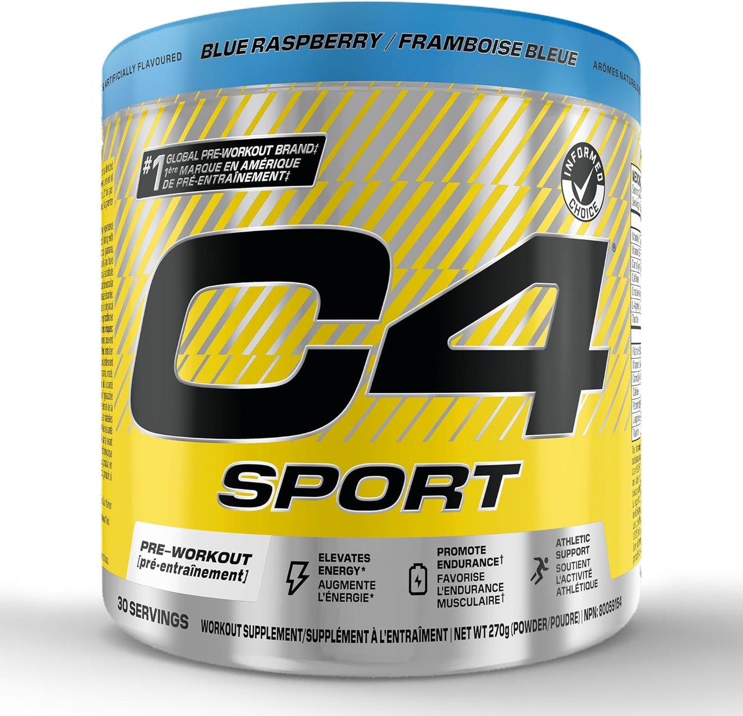 Cellucor C4 Sport Pre Workout Powder - Preworkout Energy with Creatine, Beta-Alanine, and 135mg Caffeine - NSF Certified for Sport - Blue Raspberry, 30 Servings