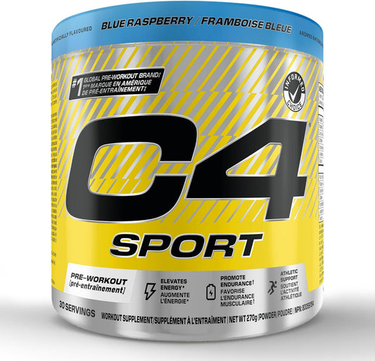 Cellucor C4 Sport 運動前粉 - 運動前能量，含肌酸、β-丙氨酸和 135 毫克咖啡因 - NSF 運動認證 - 藍莓味，30 份