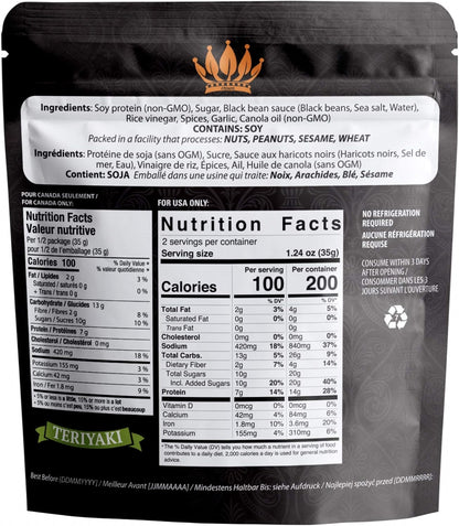 Noble Jerky – Vegan Jerky Snacks, 14g Plant Protein, Non-GMO, High-Protein, 70g Bags, 5-Pack Variety (Teriyaki, Chipotle, Original, 2 BBQ)