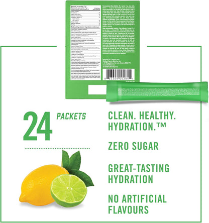 BioSteel 补水混合物，加拿大制造 - 美味补水，零糖，不含人工香料或防腐剂，柠檬青柠口味，24 个独立包装