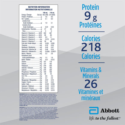 确保紧凑，一半大小，全面均衡营养，香草味，4x118毫升，9克蛋白质饮料