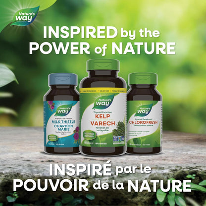 Nature’s Way 海带 - 海带碘补充剂，支持甲状腺功能 - 非转基因 - 180 粒素食胶囊，超值装