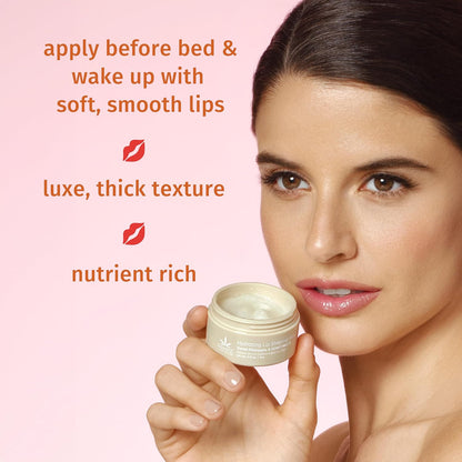 Hempz Hydrating Lip Sleeping Mask - Whipped Vanilla (.70 Oz.) | Overnight Hydrating Lip Balm for Dry Lips, Lip Repair, Chapped Lip Treatment & Nourishment for Women