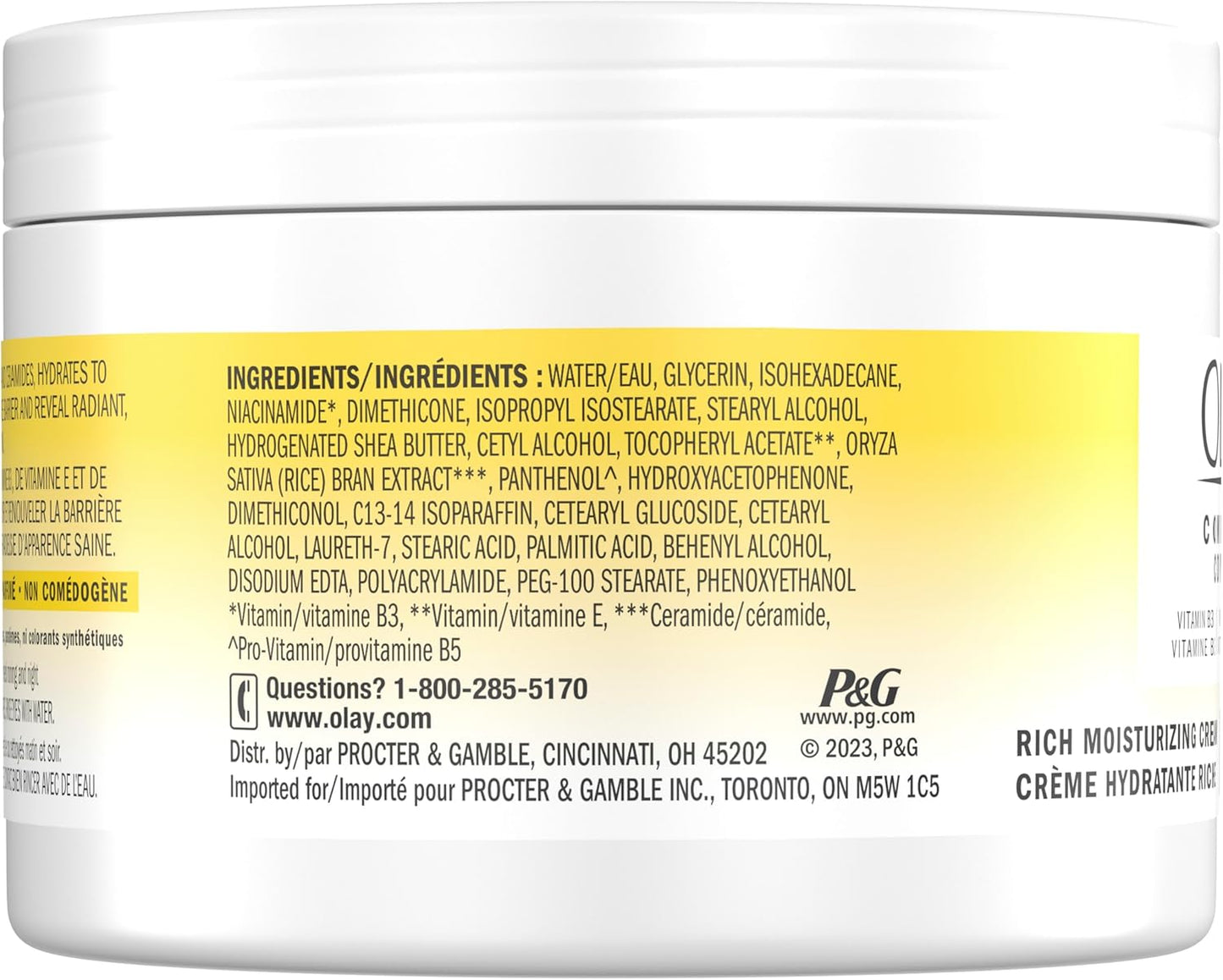 Olay Complete + Rich Moisturizing Cream Fragrance-Free, 3-in-1 Hydrating Face Cream for Dry Skin with Vitamin B3, Vitamin E, and Ceramides, 251 mL