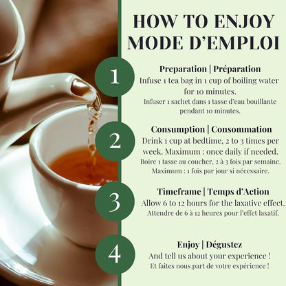 PHYTOVIE 有机番泻叶排毒茶 – 天然泻药和结肠清洁剂，方便快速缓解便秘，支持消化和肠道规律，无咖啡因草本茶，50 个茶​​包，加拿大制造 - NPN 02196212