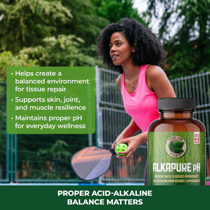 Pure Lab Vitamins - Alkapure pH -180 Vegetarian Caps - Balanced Alkaline Salts Antacid Supplement - Sodium, Potassium. Magnesium, Bicarbonate, Phosphate - Improve Body pH, Digestion Support, Calcium free