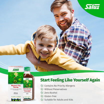 Salus Manna-Fig Syrup | Herbal Laxative for Occasional Constipation Relief | Softens Stool and Promotes Natural Detox and Colon Cleanse | Vegan
