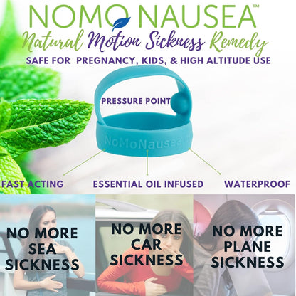 NOMO 晕车腕带 | 晕车腕带，薄荷香薰和穴位按摩功能 | 30 秒晕车腕带 | 超小号 | 紫色 | 2 件装
