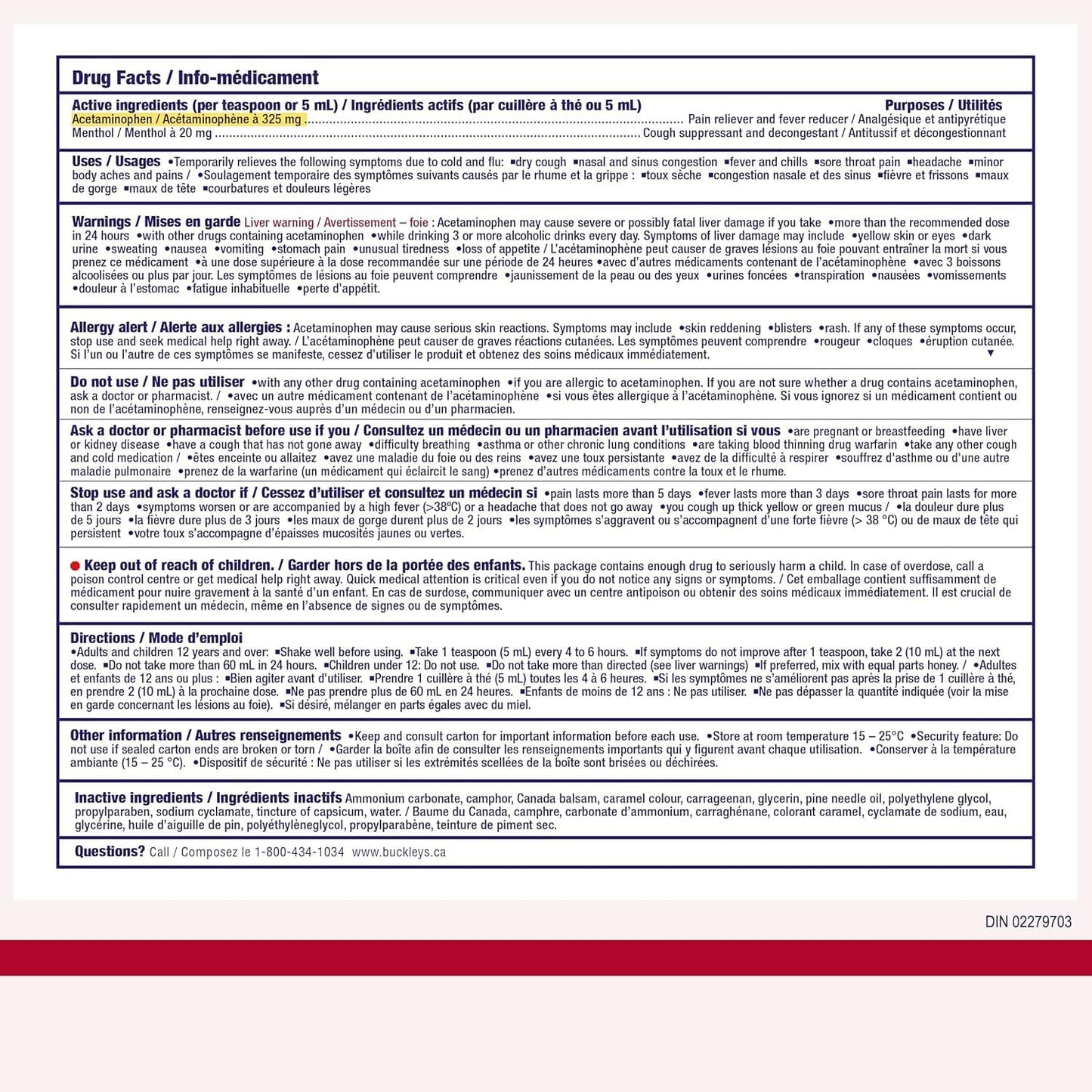 Buckley's 缓解咳嗽、感冒和流感的完整糖浆，250 毫升（包装可能有所不同）