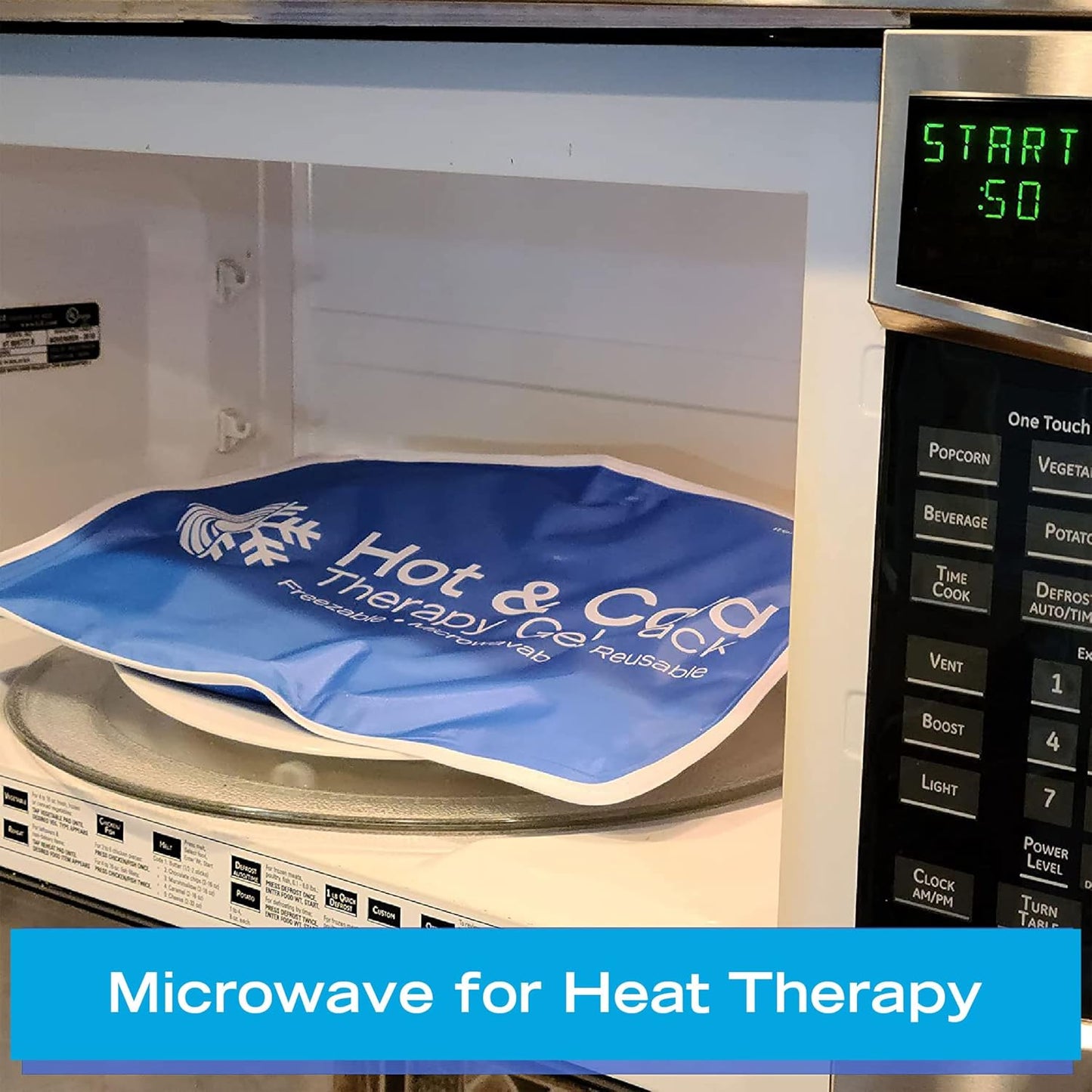 Roscoe 医用凝胶冰袋可重复使用，冷敷袋适用于受伤可重复使用，肩部冰袋，膝盖冰袋，冷热敷袋，背部冰袋，11 x 14 英寸，大号冰袋