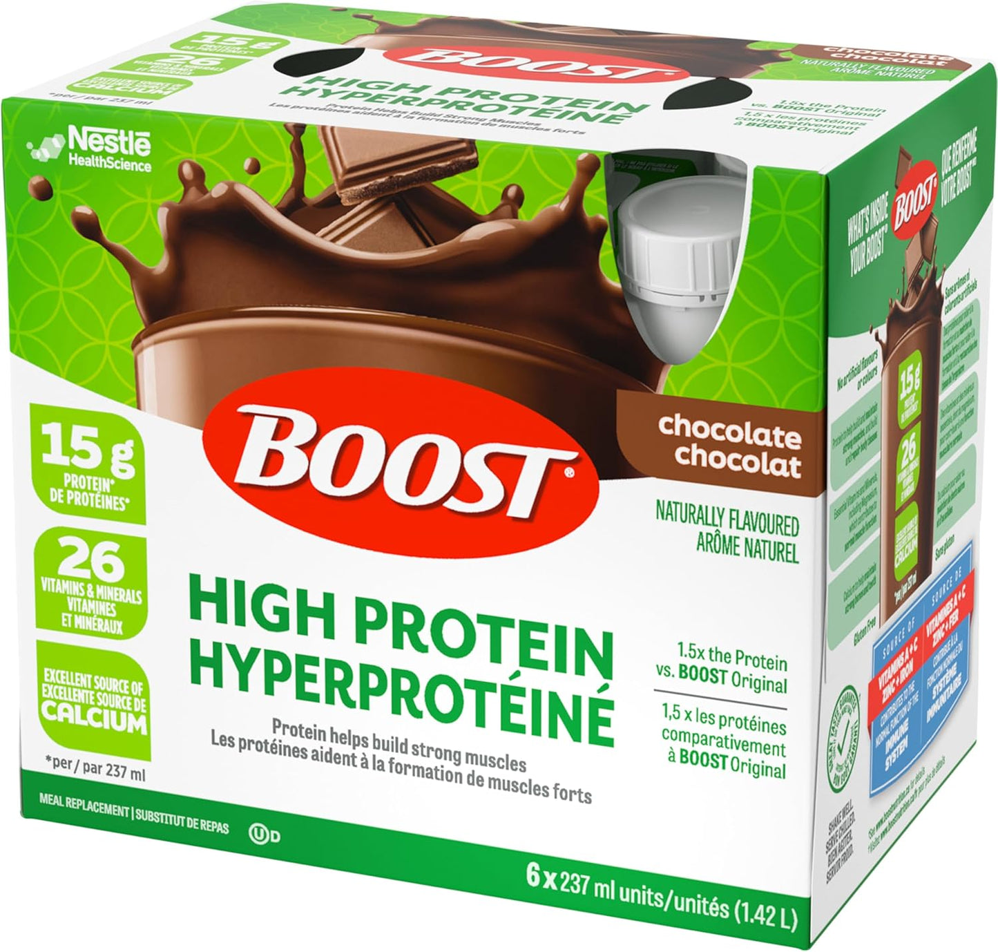 BOOST 高蛋白代餐饮料，巧克力味，24 x 237 毫升