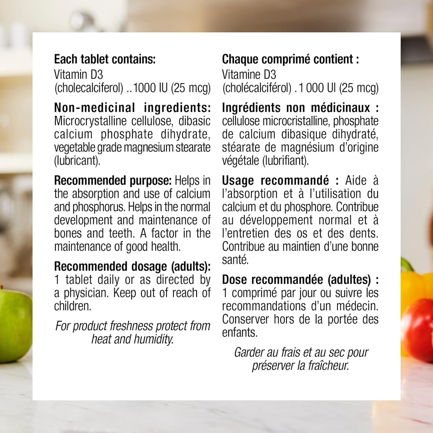 Webber Naturals 维生素 D3 1000 IU，260 片，有助于骨骼和牙齿健康，维持身体健康