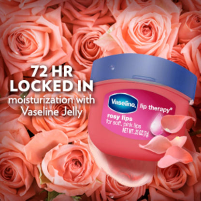 凡士林® 润唇膏® 玫瑰红唇迷你装，持久保湿，带有淡淡的玫瑰香味和颜色。