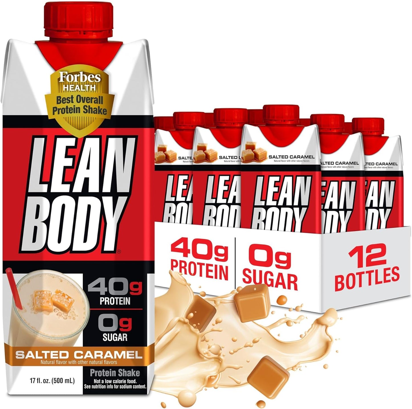 Labrada Lean Body Ready-To-Drink Shake 17-Ounce Salted Caramel, 12-Count