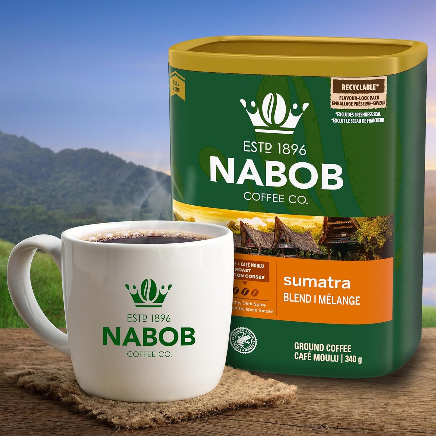 Nabob 深烘焙苏门答腊混合咖啡，340克罐装